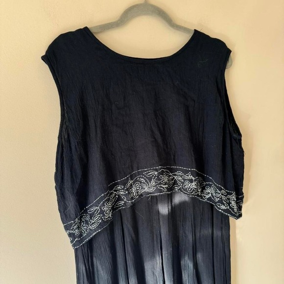 Dresses & Skirts - Black Dress - Silver Embroidery India gothic grunge fairy gauze midi maxi